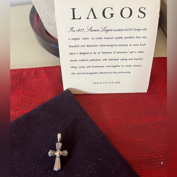 RARE LAGOS Sterling Silver 18k yellow gold Cross Pendant - Picture 13 of 13